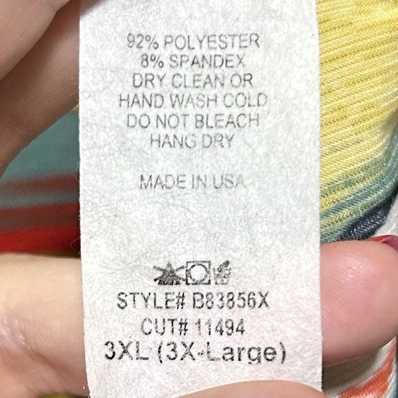 Women's Front Knot Patterned Top Plus Size 3XL Multicolor - Picture 4 of 4